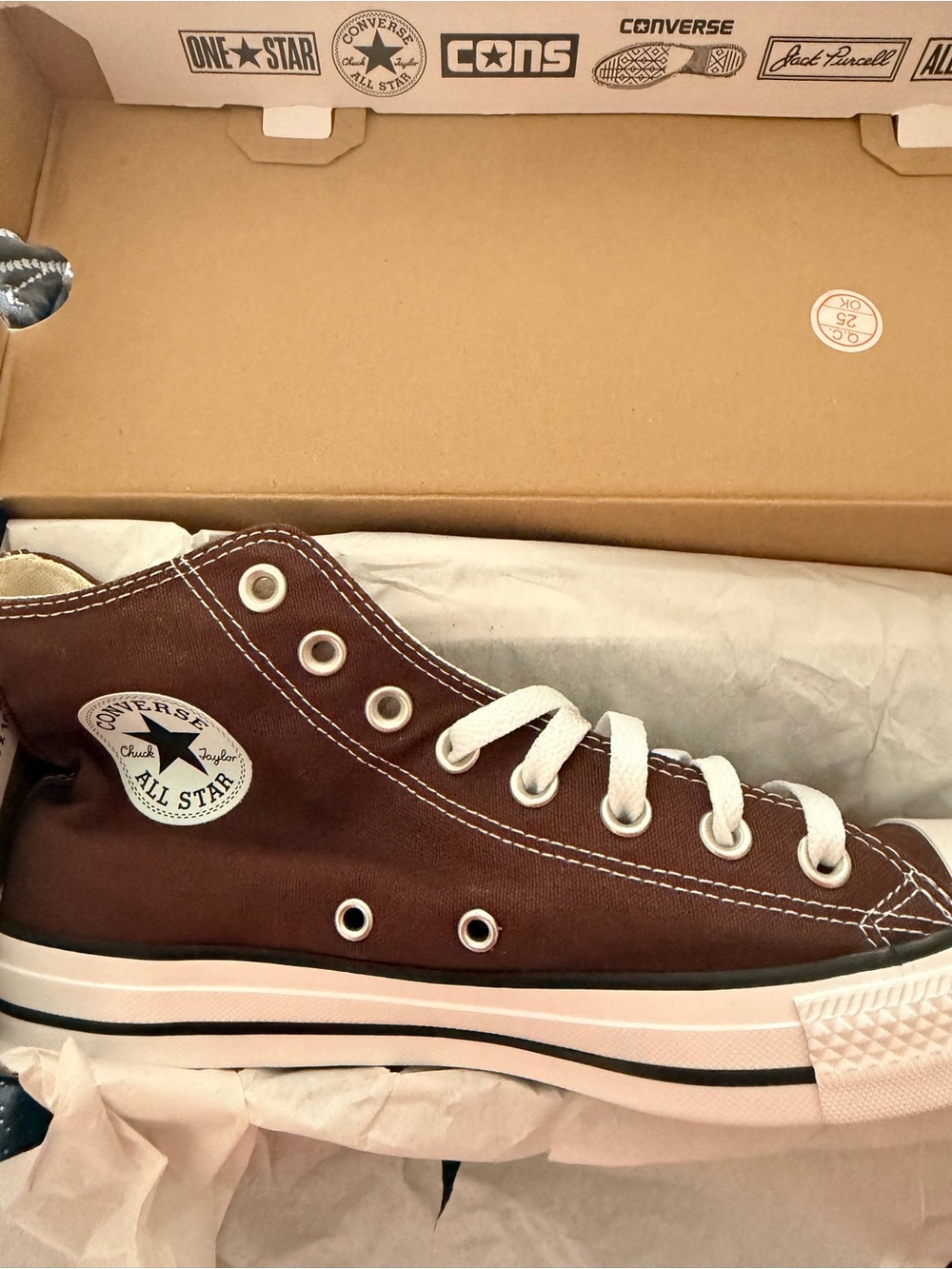 Converse Brown High-Top Sneakers with White Laces